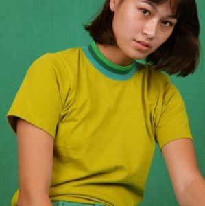 Big Bud Press Knitted Mock Neck Tee Green Gully